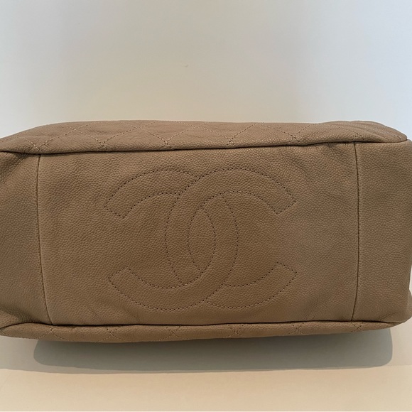 Chanel quilted stitch design shoulder bag - beige color - Picture 4 of 9